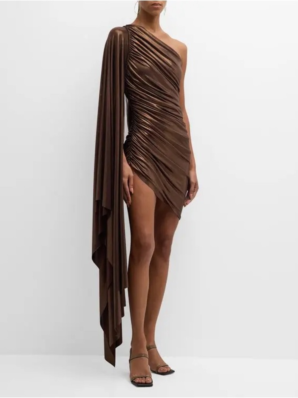 Norma Kamali Diana Pickleball Dress In Chocolate NWT
